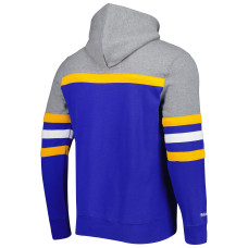 Los Angeles Rams Mitchell & Ness Head Coach Pullover Hoodie - Royal/Heathered Gray