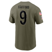 Matthew Stafford Los Angeles Rams Nike 2022 Salute To Service Name & Number T-Shirt - Olive