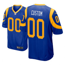 Men Los Angeles Rams #00 Royal Custom Nike Game Jersey