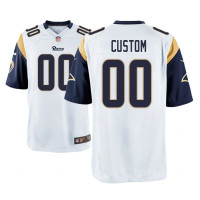 Men Los Angeles Rams #00 White Custom Nike Game Jersey