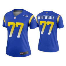 Women Los Angeles Rams #77 2020 Andrew Whitworth Royal Legend Jersey