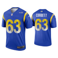 Men Los Angeles Rams #63 2020 Austin Corbett Royal Legend Jersey