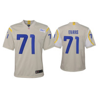 Youth Los Angeles Rams #71 2020 Bobby Evans Bone Game Jersey