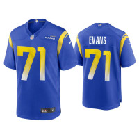 Men Los Angeles Rams #71 2020 Bobby Evans Royal Game Jersey