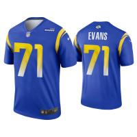 Men Los Angeles Rams #71 2020 Bobby Evans Royal Legend Jersey