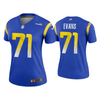 Women Los Angeles Rams #71 2020 Bobby Evans Royal Legend Jersey