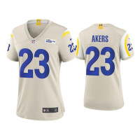 Women Los Angeles Rams #23 2020 Cam Akers Bone Game Jersey