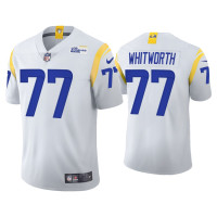 Men Los Angeles Rams #77 2021 Andrew Whitworth White Vapor Limited Alternate Jersey