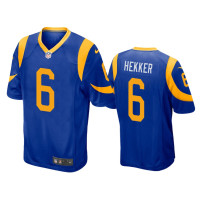 Men Los Angeles Rams #6 Royal Johnny Hekker Nike Game Jersey