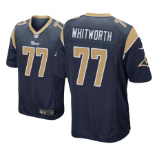 Men Los Angeles Rams #77 Navy Andrew Whitworth Nike Game Jersey