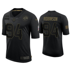 Men Los Angeles Rams #94 A'Shawn Robinson Black 2020 Salute to Service Limited Jersey