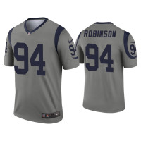 Men Los Angeles Rams #94 A'Shawn Robinson Gray Inverted Legend Jersey