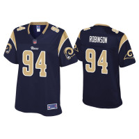 Women Los Angeles Rams #94 A'Shawn Robinson Navy Pro Line Jersey