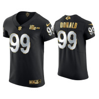 Men Los Angeles Rams #99 Aaron Donald Black Golden Edition Vapor Elite Jersey