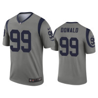 Men Los Angeles Rams #99 Aaron Donald Gray Inverted Legend Jersey