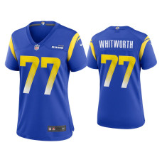 Women Los Angeles Rams #77 Andrew Whitworth Royal Game Jersey