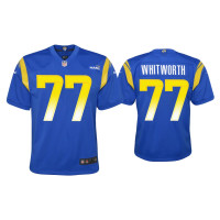 Youth Los Angeles Rams #77 Andrew Whitworth Royal Game Jersey