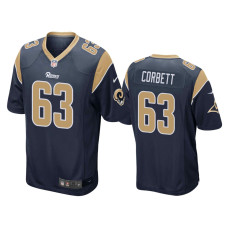 Men Los Angeles Rams #63 Austin Corbett Navy Game Jersey