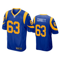 Men Los Angeles Rams #63 Austin Corbett Royal Game Jersey