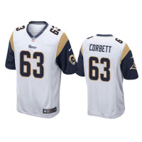 Men Los Angeles Rams #63 Austin Corbett White Game Jersey