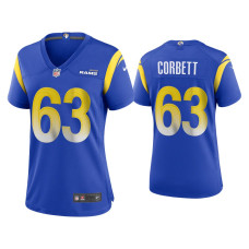 Women Los Angeles Rams #63 Austin Corbett Royal Game Jersey