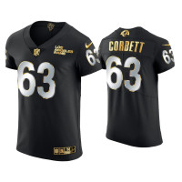 Men Los Angeles Rams #63 Austin Corbett Black Golden Edition Vapor Elite Jersey