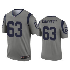 Men Los Angeles Rams #63 Austin Corbett Gray Inverted Legend Jersey