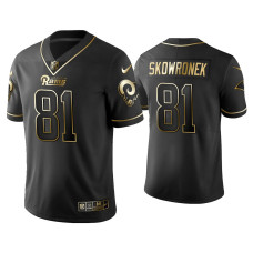 Men Los Angeles Rams #81 Golden Edition Vapor Limited Ben Skowronek Black Jersey