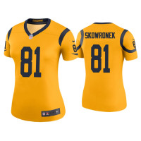 Women Los Angeles Rams #81 Color Rush Legend Ben Skowronek Gold Jersey