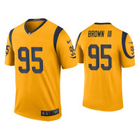 Men Los Angeles Rams #95 Color Rush Legend Bobby Brown III Gold Jersey