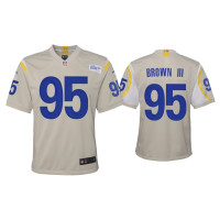 Youth Los Angeles Rams #95 Bobby Brown III Bone Game Jersey