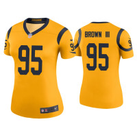 Women Los Angeles Rams #95 Color Rush Legend Bobby Brown III Gold Jersey