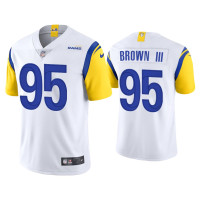 Men Los Angeles Rams #95 Bobby Brown III Vapor Limited White Jersey