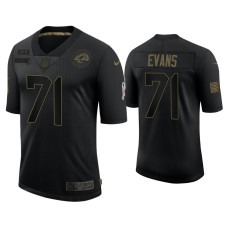 Men Los Angeles Rams #71 Bobby Evans Black 2020 Salute to Service Limited Jersey