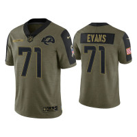 Men Los Angeles Rams #71 Bobby Evans Olive 2021 Salute To Service Limited Jersey