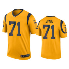 Men Los Angeles Rams #71 Bobby Evans Gold NFL Draft Color Rush Legend Jersey