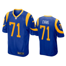 Men Los Angeles Rams #71 Bobby Evans Royal NFL Draft Game Jersey