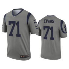 Men Los Angeles Rams #71 Bobby Evans Gray Inverted Legend Jersey