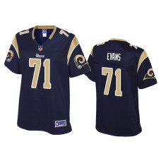 Women Los Angeles Rams #71 Bobby Evans Navy Pro Line Jersey