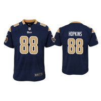 Youth Los Angeles Rams #88 Brycen Hopkins Navy Game Jersey