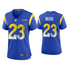 Women Los Angeles Rams #23 Cam Akers Royal Game Jersey