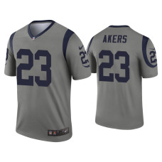 Men Los Angeles Rams #23 Cam Akers Gray Inverted Legend Jersey