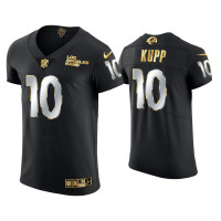 Men Los Angeles Rams #10 Cooper Kupp Black Golden Edition Vapor Elite Jersey