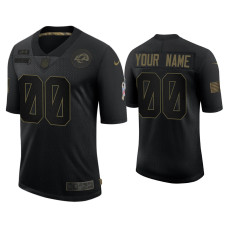 Men Los Angeles Rams #00 Custom Black 2020 Salute to Service Limited Jersey