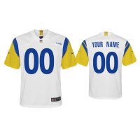 Youth Los Angeles Rams #00 Custom White Alternate Game Jersey