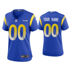 Women Los Angeles Rams #00 Custom Royal Game Jersey