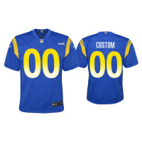 Youth Los Angeles Rams #00 Custom Royal Game Jersey