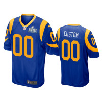 Men Los Angeles Rams #00 Custom Nike Game Royal Jersey - Super Bowl LIII