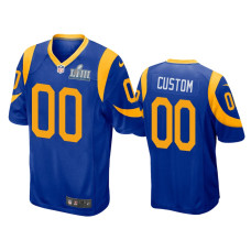 Men Los Angeles Rams #00 Custom Nike Game Royal Jersey - Super Bowl LIII