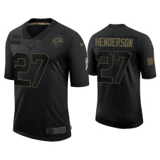 Men Los Angeles Rams #27 Darrell Henderson Black 2020 Salute to Service Limited Jersey